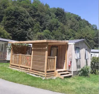 Mietunterkunft - Mobilheim Standard 20M² - 1 Schlafzimmer - Halbüberdachte Terrasse 12M² + Bbq - Flower Camping Pyrénées Natura
