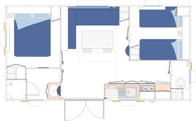 Mobile-home 2 bedrooms Dordogne panoramic dishwasher