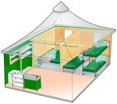 Trapper tent 2 bedrooms (without toilet blocks)