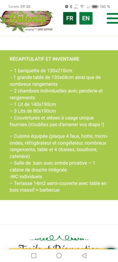 Mobile-home 2 bedrooms  Lot famille