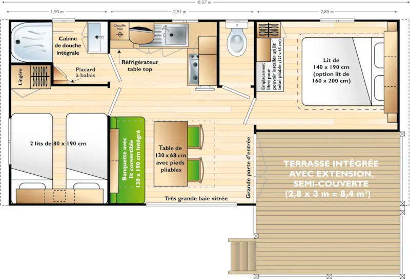 Mobil Home Comfort - 2 Chambres
