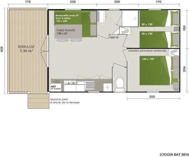 Mobil Home Comfort Loggia - 2 Chambres