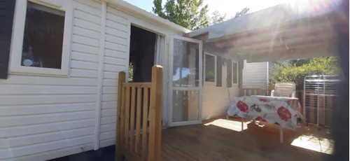 Accommodation - Mobile Home + Half-Covered Terrace - image n°1 - Camping Le Moulin
