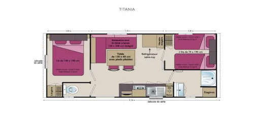 Accommodation - Mobil-Home Titania With Terrace - image n°6 - Camping Le Moulin