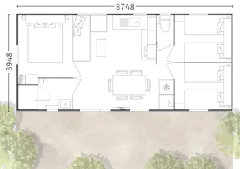 Mietunterkunft - Mobil Home Confort 32M² (- 5 Ans) - Camping LARBEY
