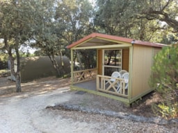 Huuraccommodatie(s) - Cottage - Le Chêne Zonder Privé Sanitair - 1 Tweepersoonsbed + 2 Stapelbedden - Camping Le Moulin à Vent