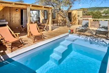Mietunterkunft - Lodge Luxe Riviera Panorama-Meerblick - Camping Au Paradis des Campeurs