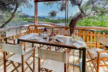 Mietunterkunft - Lodge Luxe Meerblick - Camping Au Paradis des Campeurs