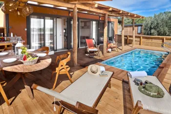 Mietunterkunft - Lodge Luxe Capri Mit Meerblick - Camping Au Paradis des Campeurs