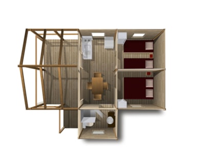 Canvas bungalow Carrelet on piles - 2 bedrooms