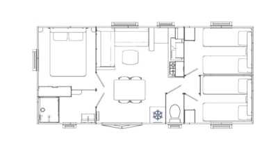 Home Flower Premium 32m² 3 bedrooms + terrace + Dishwasher + TV + air-conditioning