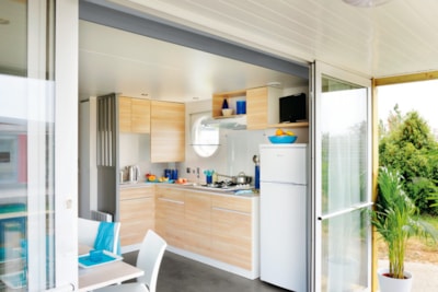 Mobile-home Confort 33m² 2 bedrooms + air-conditioning + TV + Dishwasher + sheltered terrace