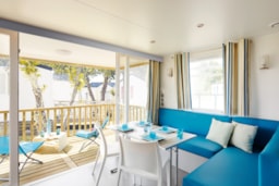 Alojamiento - Mobilhome Confort 33M² 2 Habitaciones + Aire Acondicionado + Tv + Lavavajilla + Terraza Cubierta - Flower Camping Du Lac De Thésauque