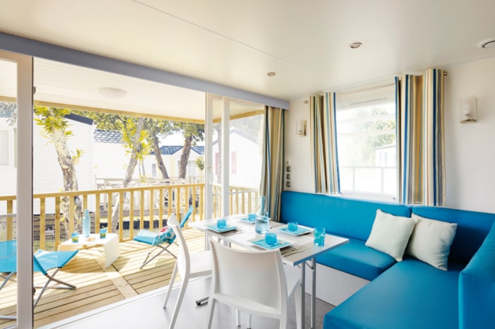 Mobil-Home Confort 33M² 2 Chambres + Climatisation + Tv + Lv + Terrasse Couverte
