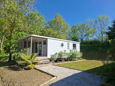 Mobile-home Confort 33m² 2 bedrooms + air-conditioning + TV + Dishwasher + sheltered terrace
