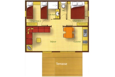 Chalet Charlay in wood with terrace - 35 m² with aircon