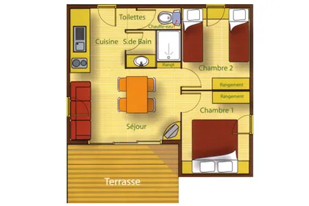 Chalet Forester En Bois Avec Terrasse - 30M² - Climatisation