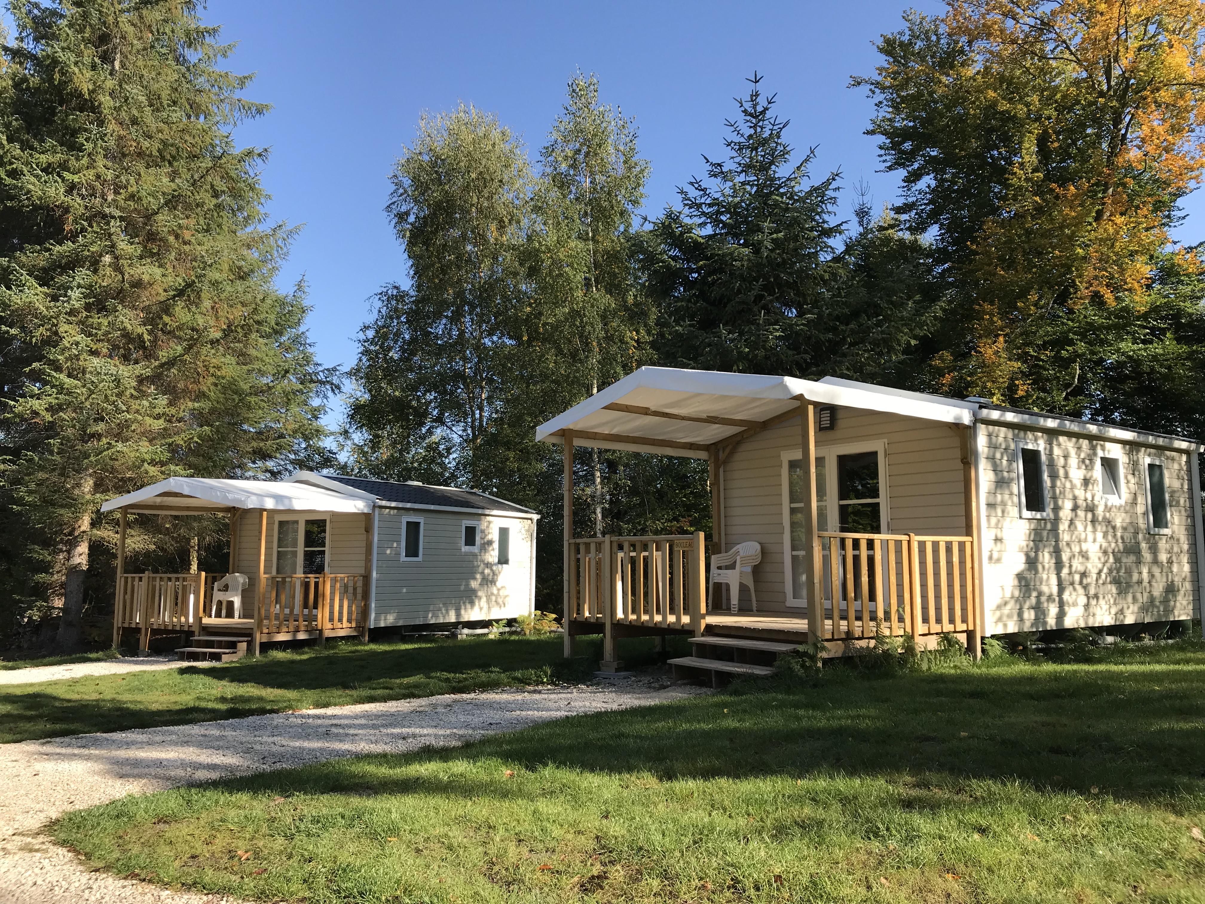 Location - Mobilhome Lodge Sapin Bleu 2 Adultes/2 Enfants - Camping Porte des Vosges