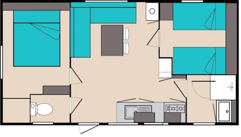 Mobil-Home O'hara 734 - 2 Chambres