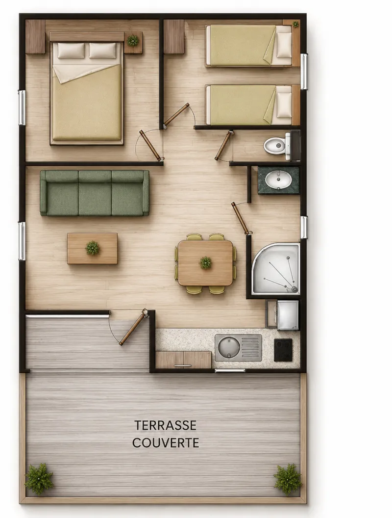 Chalet Crl - 2 Chambres