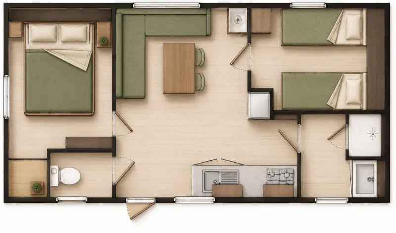 Mobil-Home O'hara 734 - 2 Chambres