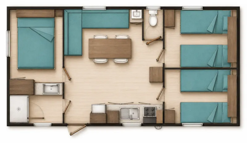 Mobil-Home O'hara 784 - 3 Chambres