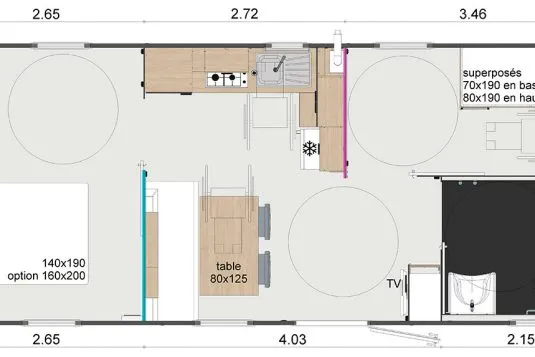 Mobil Home Confort  Pmr 2 Chambres Avec Terrasse