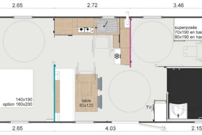 Mobil Home confort - PMR (adapted for people with reduced mobility)- 2 bedrooms with terrace — 5