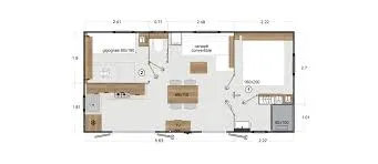 Mietunterkunft - Mobilheim 2 Zimmer 4 Schlafplätze Standing - Camping Des Hautes Grées