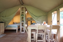 Location - Tente Safari Lodge Équipée Pour 5 Personnes - Camping à la Ferme Carrique