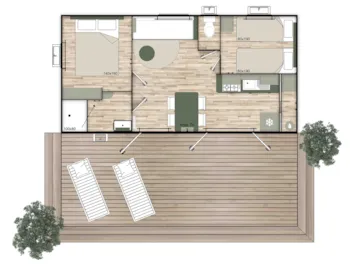 Mietunterkunft - Mobil Home Le Nest 29 - Camping Mas Llinas