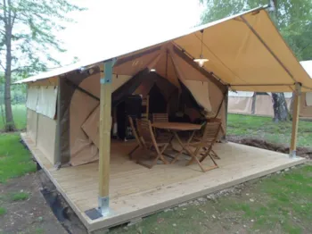 Location - Bungalow Toilé De Luxe - Camping LES 3 SOURCES