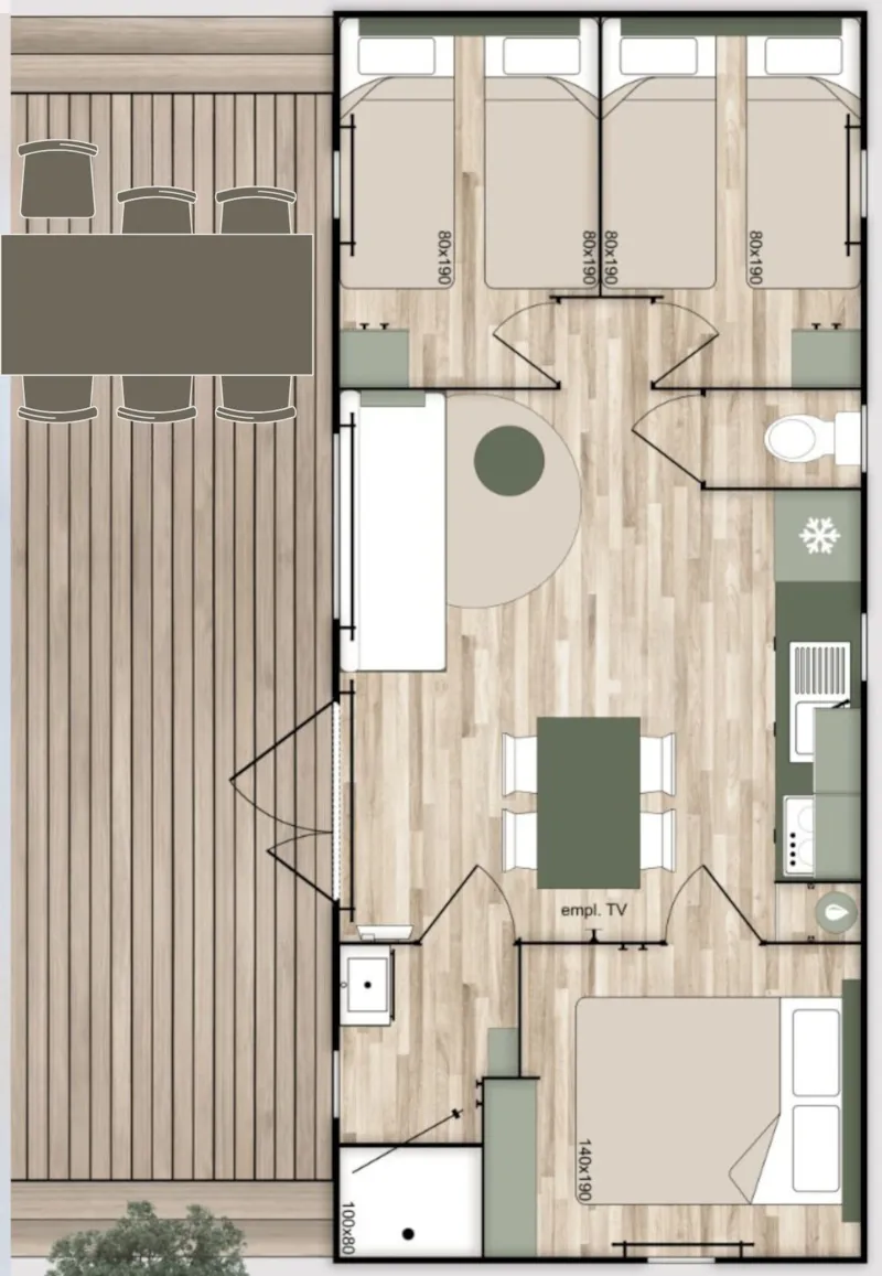 Mobilhome Supérieur 3 Chambres  Terracotta