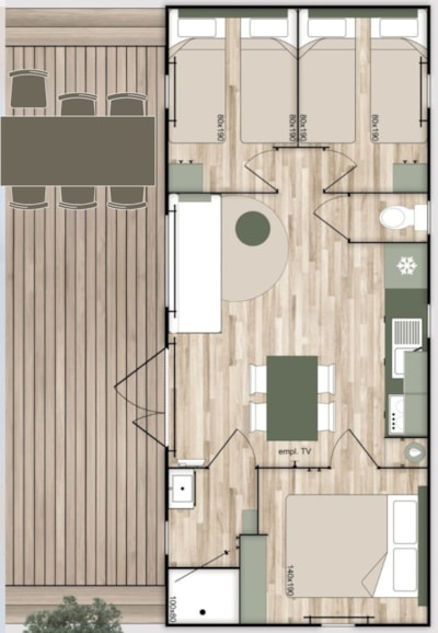 Superior Terracotta Mobile Home – 3 Bedrooms