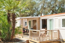 Accommodation - Mobile-Home Confort 32M² 3 Bedrooms + Half -Covered Terrace (Land Side) - Camping l'Escale du Perthuis