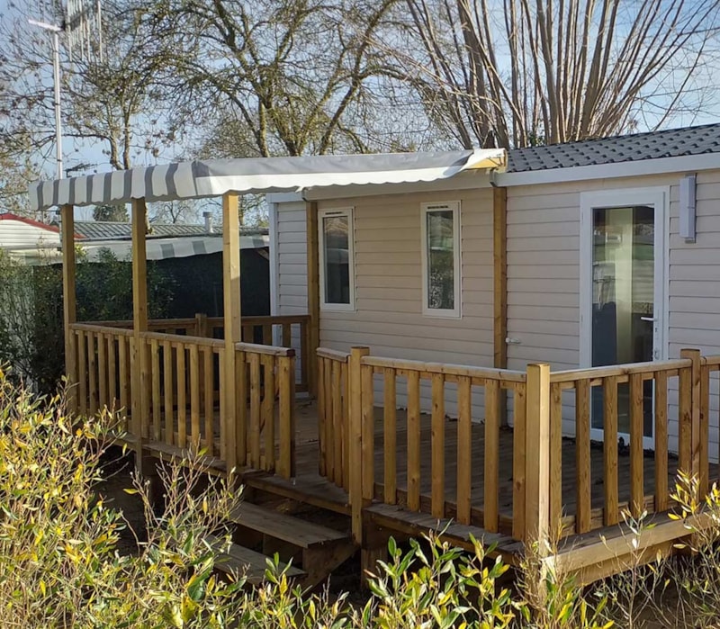 Mobile-Home Premium 32m² 3 chambres + terasse semi-couverte + Clim  (coté plage)