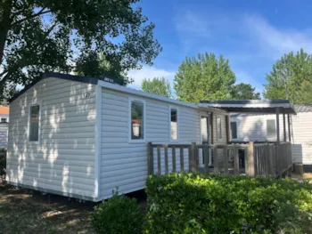 Location - Mobil-Home Confort 26M² 2 Chambres + Terrasse Semi-Couverte (Coté Terre) - Flower Camping l'Escale du Perthuis