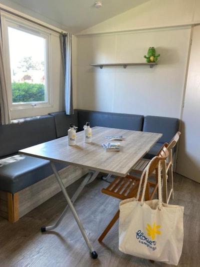 Mobil-home Premium  32m² 3 bedrooms + Half-covered terrace + air -conditioning  (beach side)