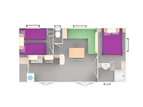 Huuraccommodatie(s) - Bungalow Evolution 31M² (2 Kamers) - image n°8 - Camping Qualité l'Eden de la Vanoise