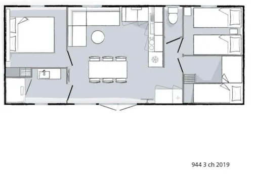Mietunterkunft - Bungalow Premium Bio-Habitat 35M² (3 Schlafzimmer) - image n°10 - Camping Qualité l'Eden de la Vanoise