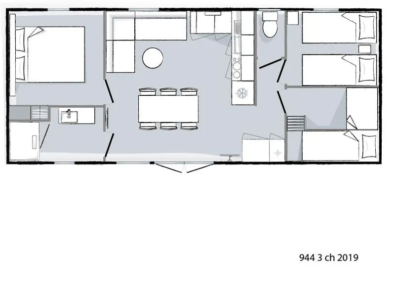 Bungalow Premium Bio-Habitat 35M² (3 Chambres, Maximum 6 Personnes)