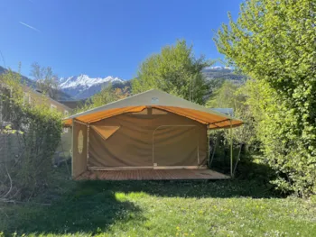 Mietunterkunft - Bungalowzelt Canada (2 Zimmer, Maximal 5 Personen) - Camping Qualité l'Eden de la Vanoise