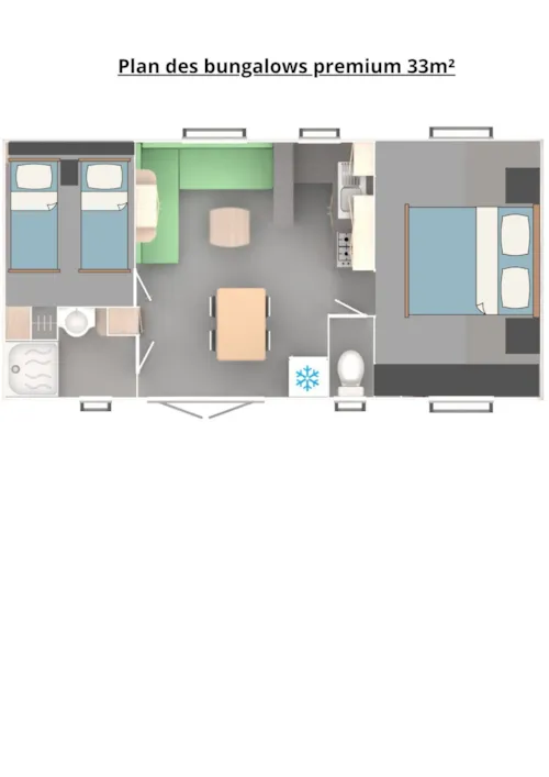 Location - Bungalow Premium 33M² (2 Chambres, Maximum 4 Personnes) - image n°10 - Camping Qualité l'Eden de la Vanoise