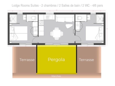 Lodge Serenity 33.9 m² - 2 bedrooms + 2 bathrooms + Terrace + TV — 9