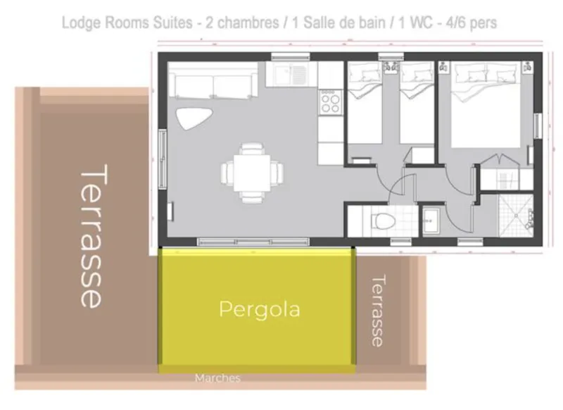 Lodge Family 34,02 M² - 2 Chambres + Terrasse + Tv