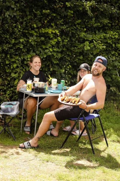 Meadow pitch: tent or caravan + 1 car + electricity (10A)