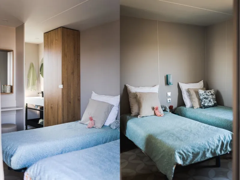 Mobil-Home Althéa 33M² 2 Chambres 2 Salles De Bain Avec Climatisation Et Télévision