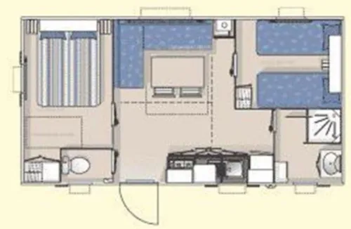 Huuraccommodatie(s) - Stacaravan 30M² - 2 Kamers - Airconditioning - image n°3 - Camping Les Ulèzes