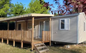 Locatif - Mobil-home  35 m² - 3 chambres - climatisation + lave-vaisselle - - Camping Les Ulèzes