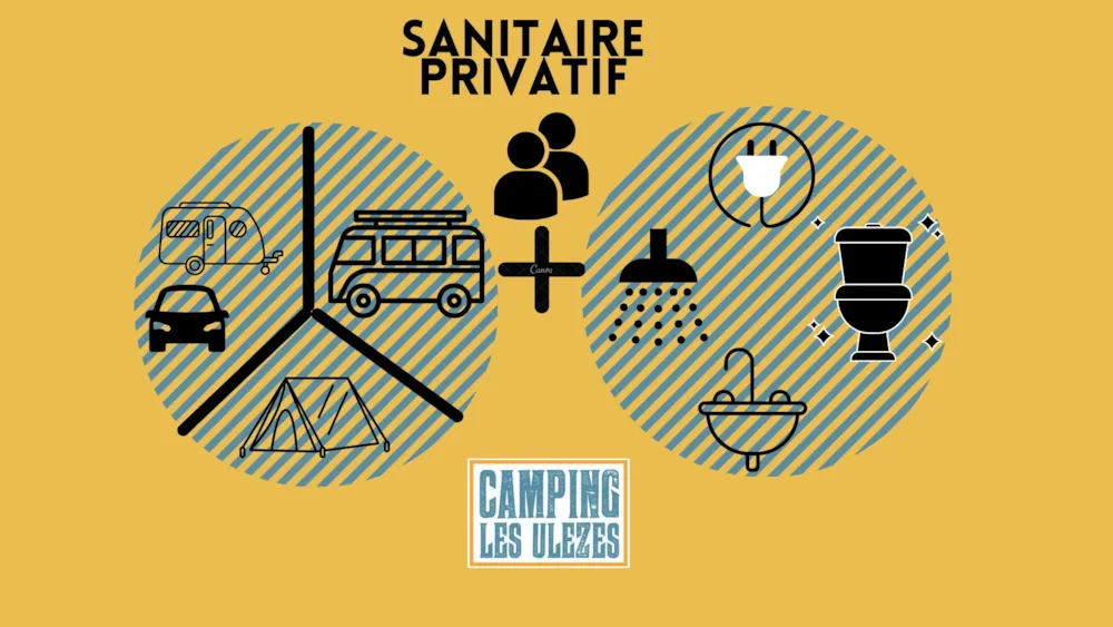 Emplacement caravane ou Camping car+ éle + bloc sanitaire privatif